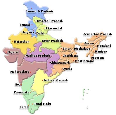 Cartina dell'India
